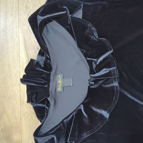 Ashley Stewart ruffle neck black velvet top tunic plus size 4X - Picture 4 of 6